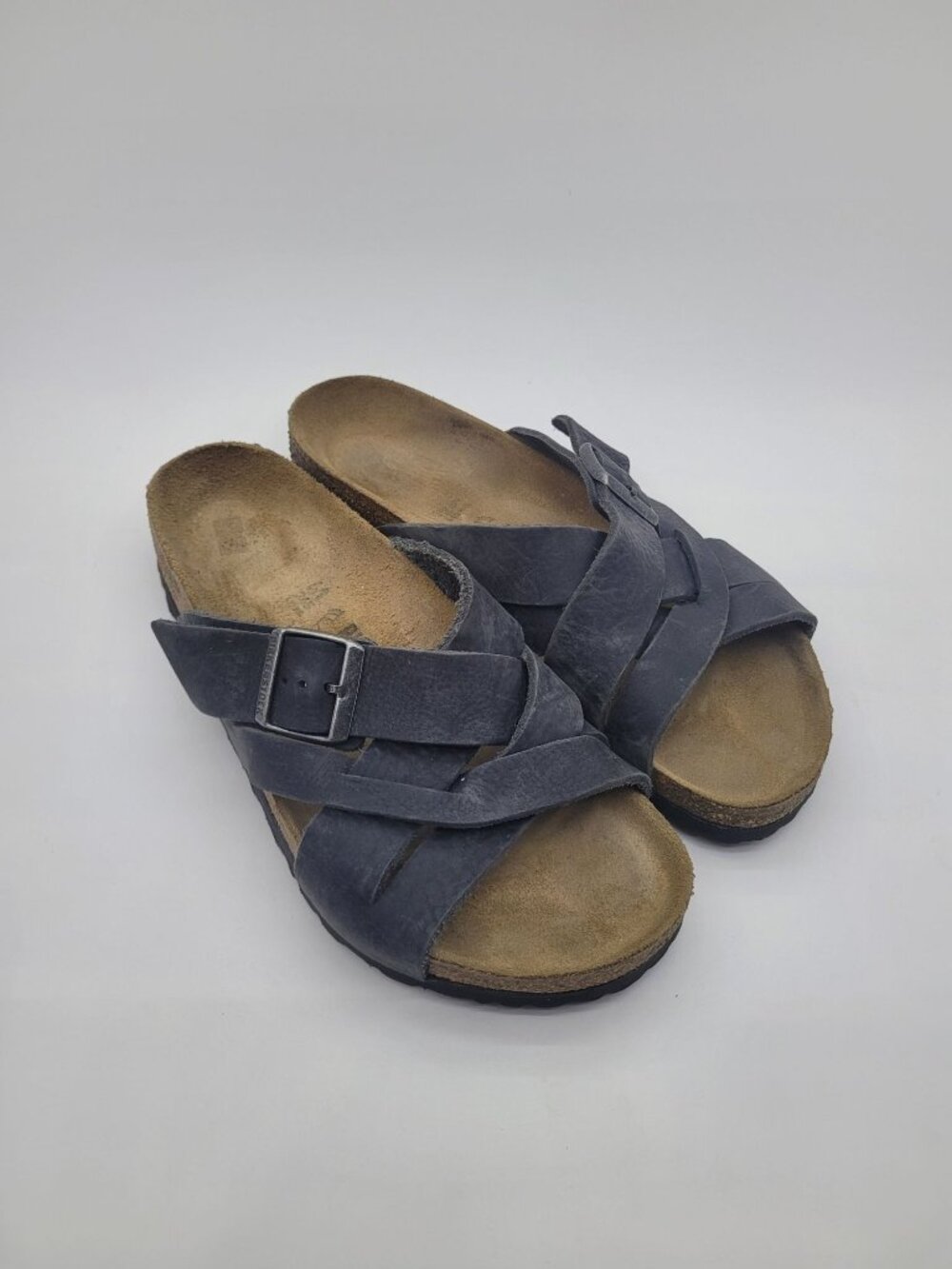 Birkenstock Navy Crisscross Slide Sandals